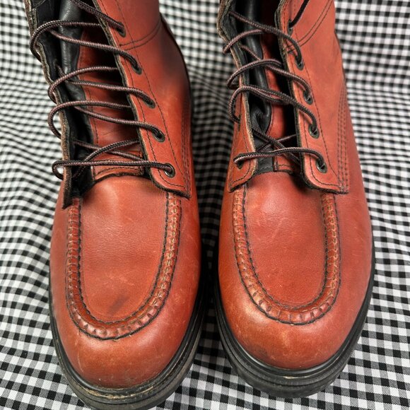 Red Wing SuperSole Men's 8-inch Soft Toe Moc Boot Red Brown Leather Size 11.5 - Picture 2 of 6